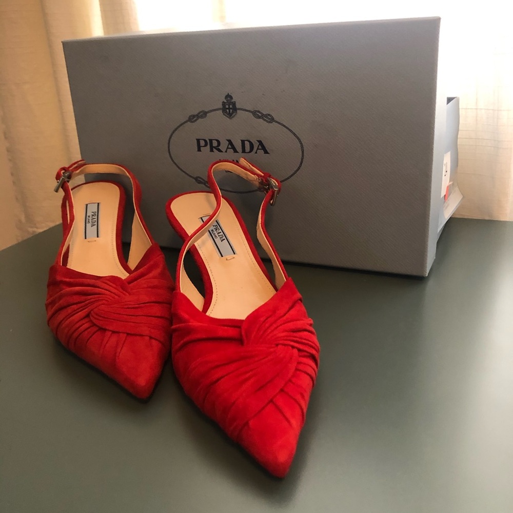 Prada Suede Twist 55mm Slingback Pumps - Picture 13 of 16